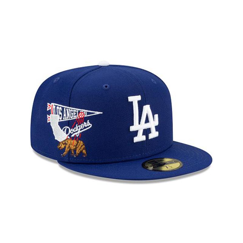 MLB Los Angeles Dodgers City Patch 59Fifty Fitted (XNF7063) - Blue New Era Caps